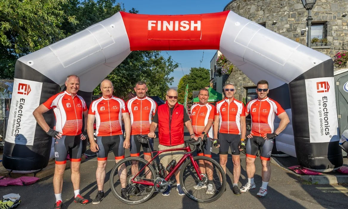 Ei Electronics team participating in Dash of the Derg 2025 charity bike event.